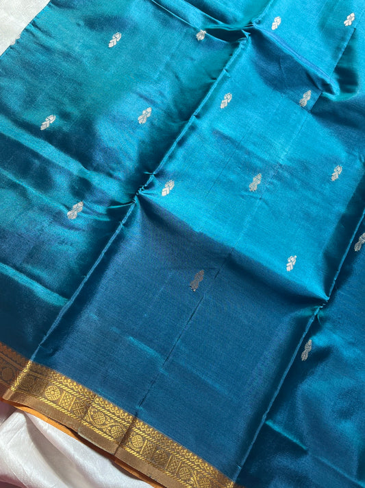 Vegan Silks | Chinnalampattu Saree – Persian Teal