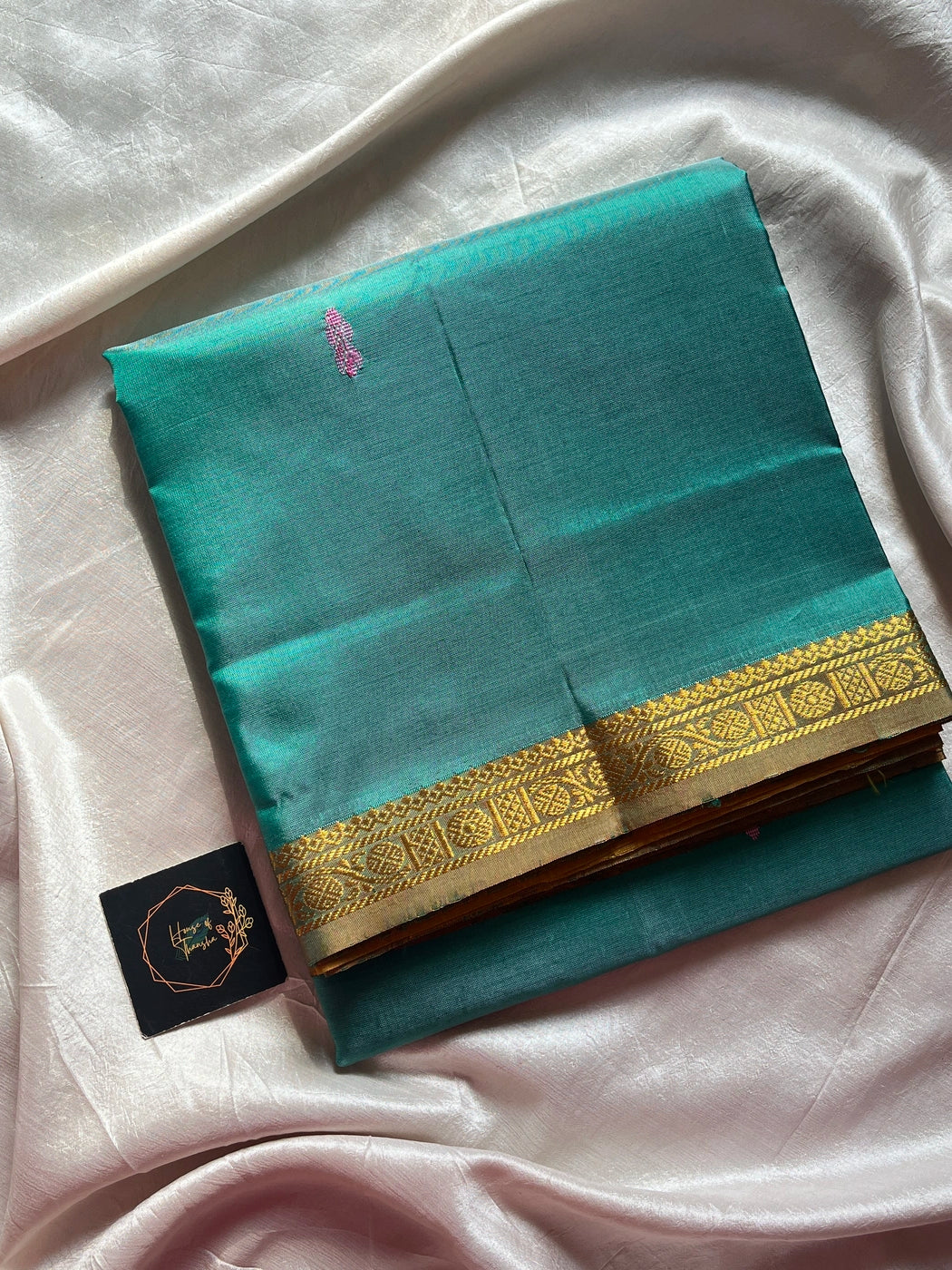 Vegan Silks | Chinnalampattu Saree – Turquoise Teal