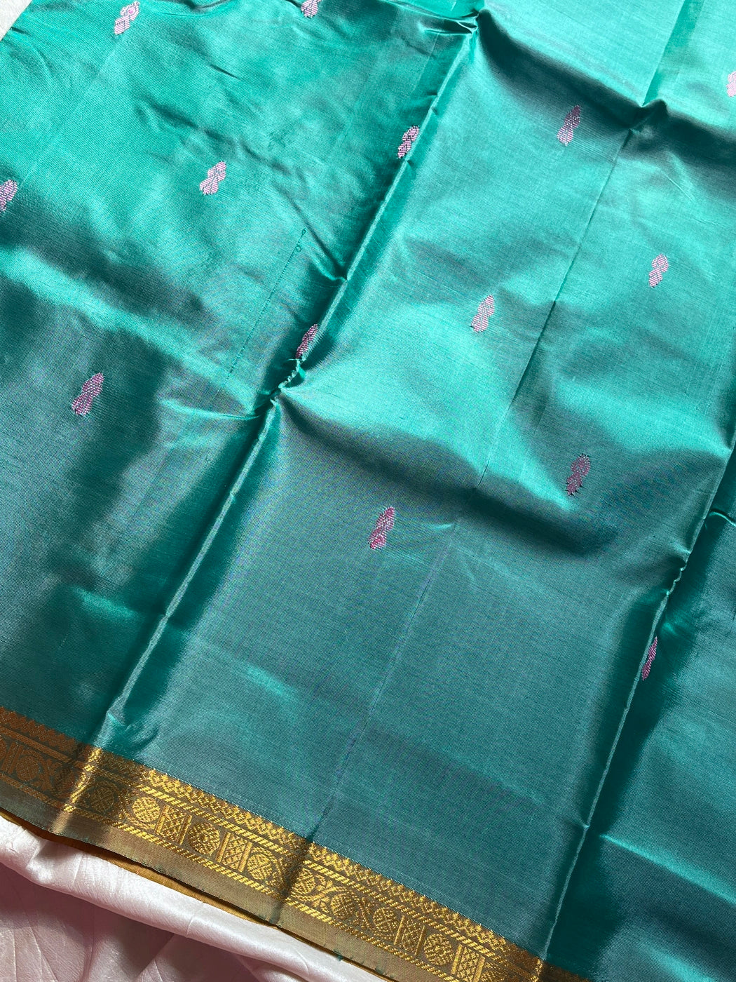 Vegan Silks | Chinnalampattu Saree – Turquoise Teal