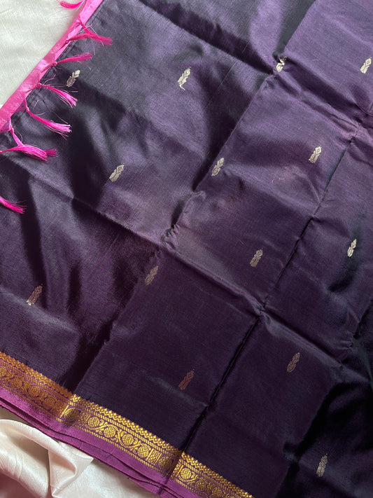 Vegan Silks | Chinnalampattu Saree – Jamun Purple