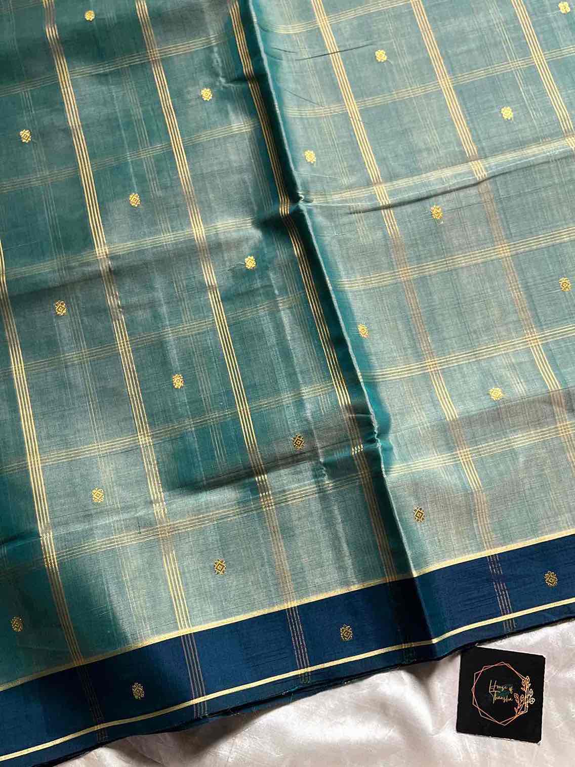 Vegan Weaves – Pastel Checked Handloom Art Silk Saree