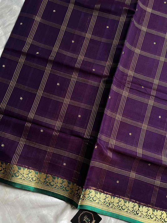 Vegan Weaves – Violet Handloom Art Silk Saree (Without blouse)