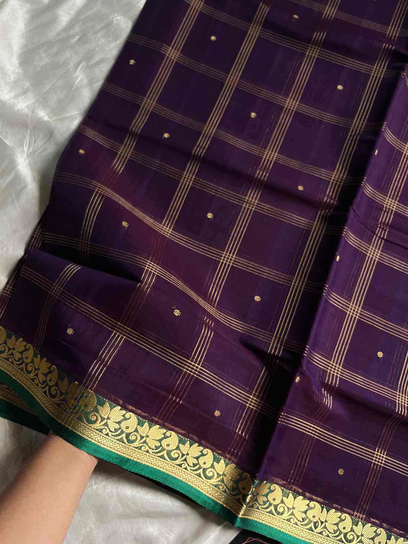 Vegan Weaves – Violet Handloom Art Silk Saree (Without blouse)