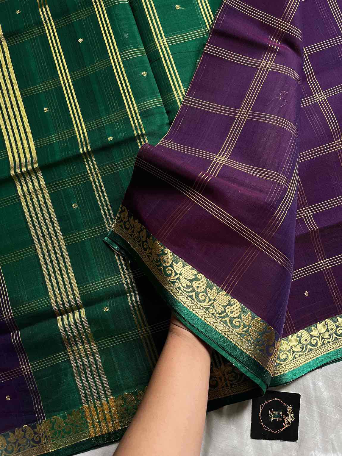 Vegan Weaves – Violet Handloom Art Silk Saree (Without blouse)