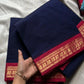 Minimal Border Edit - Dark Blue Kanchi Cotton Saree
