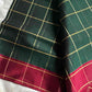 Vegan Weaves – Green Checked Handloom Art Silk Saree