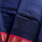 Minimal Border Edit - Dark Blue Kanchi Cotton Saree