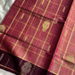 Vegan Weaves – Pastel onion pink Checked Handloom Art Silk Saree