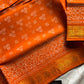 Madurai Sungudi Cotton Madisar 10 Yards - Orange