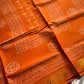 Madurai Sungudi Cotton Madisar 10 Yards - Orange