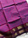 Maragatham – Blue & Purple Kattam Chettinadu Cotton Saree