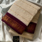 Sungudi Cotton Saree - Cream white