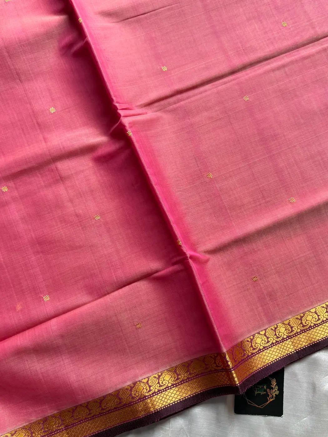 Vegan Silk Saree – Pastel Pink Handloom Art Silk