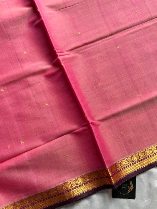Vegan Silk Saree – Pastel Pink Handloom Art Silk