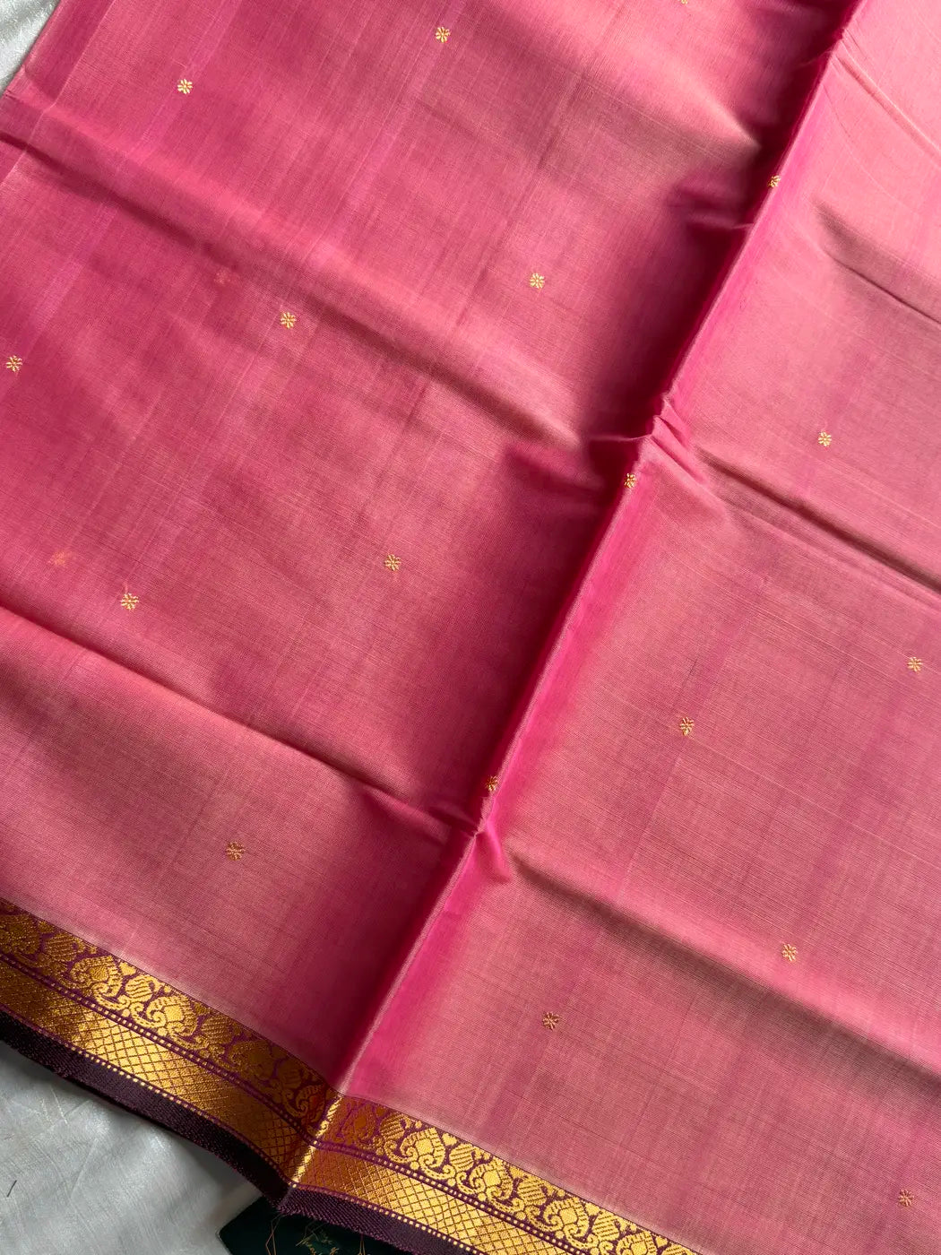 Vegan Silk Saree – Pastel Pink Handloom Art Silk
