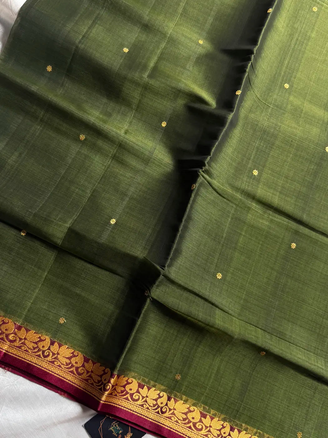 Vegan Silk Saree – Mehandi Green Handloom Silk