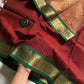 Royal Drapes – Mercerised 120 counts Kanchi Cotton Saree - Maroon