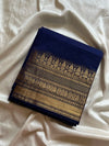 Subtle Weaves | Dark Blue Kanchi Cotton Saree