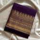 Subtle Weaves | Dark Purple Kanchi Cotton Saree