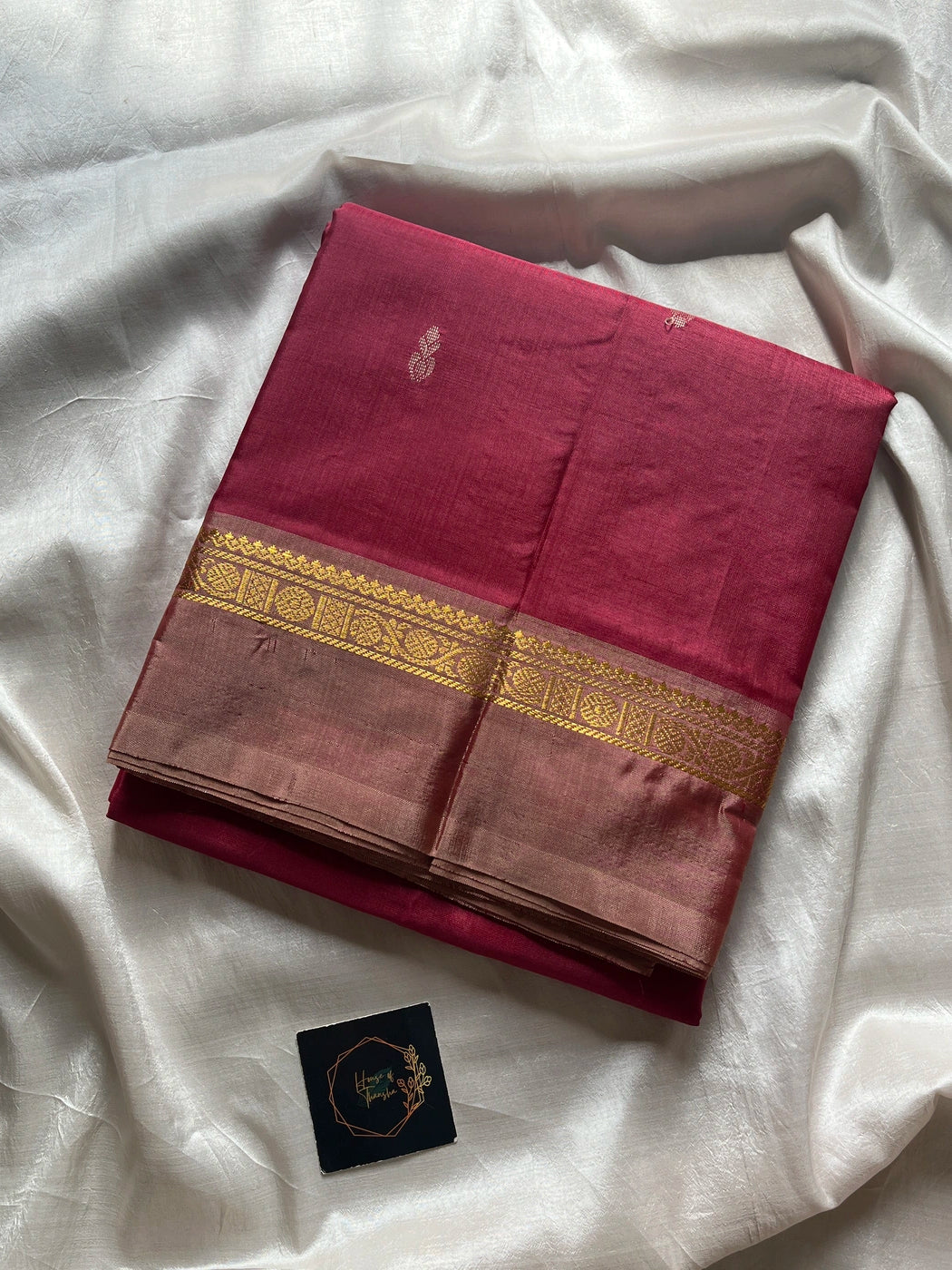 Vegan Silks | Chinnalampattu Saree – Berry Red