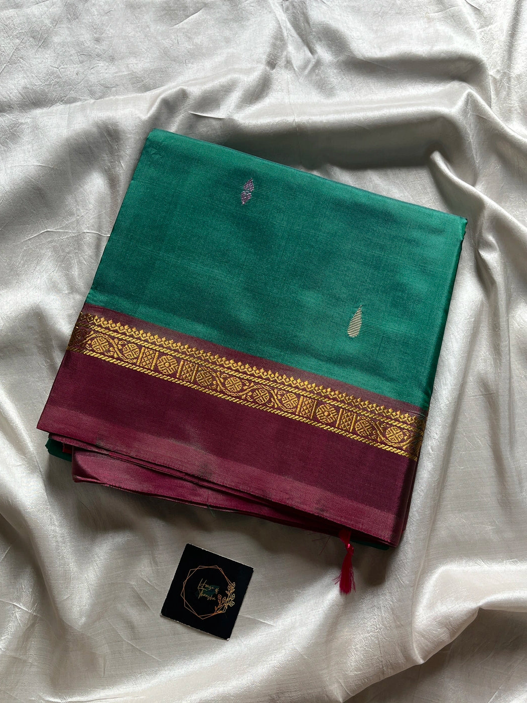 Vegan Silks | Chinnalampattu Saree – Green & Pink