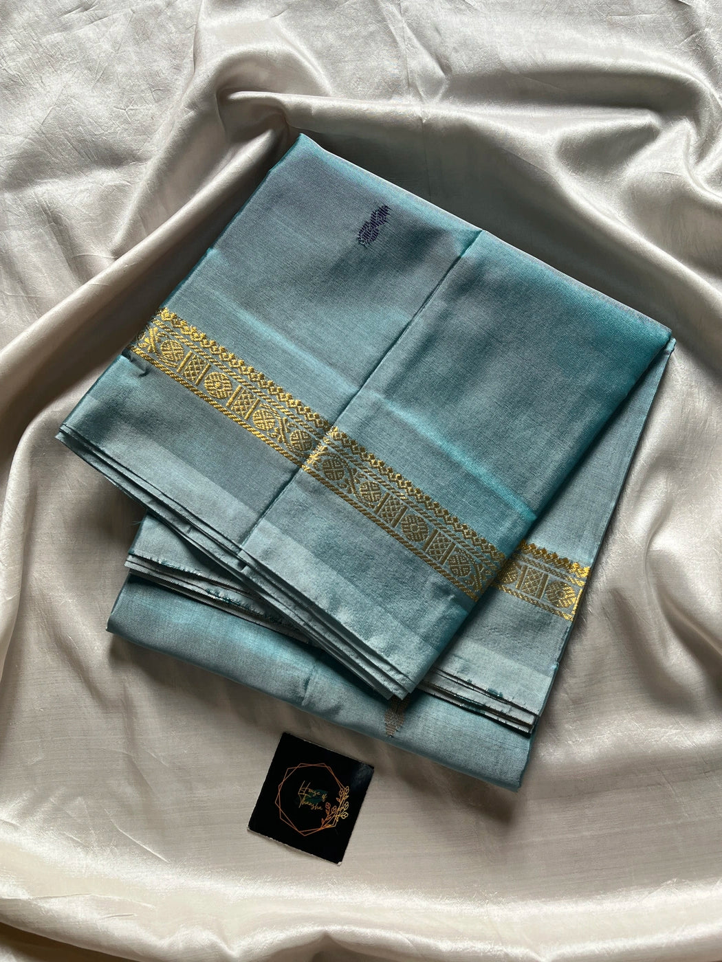 Vegan Silks | Chinnalampattu Saree – Pastel Teal