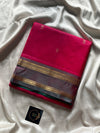 Vegan Silks | Chinnalampattu Saree – Deep Pink & Green