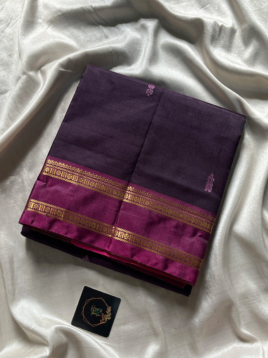 Vegan Silks | Chinnalampattu Saree – Deep Aubergine