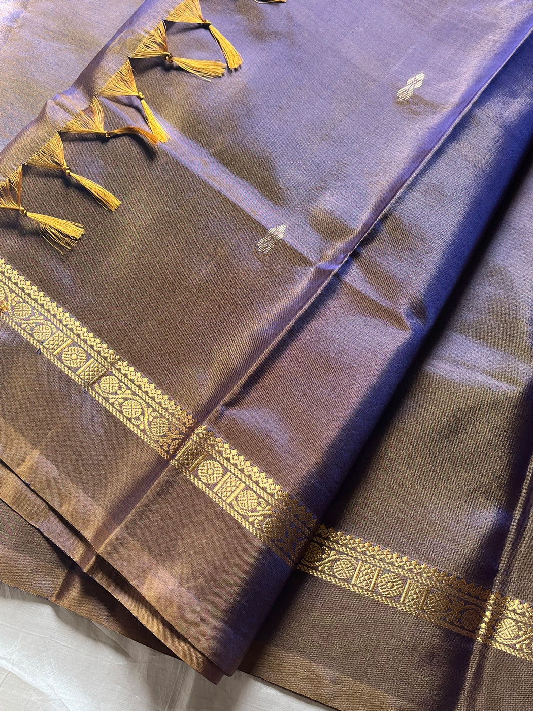 Vegan Silks | Chinnalampattu Saree – Amethyst Mist