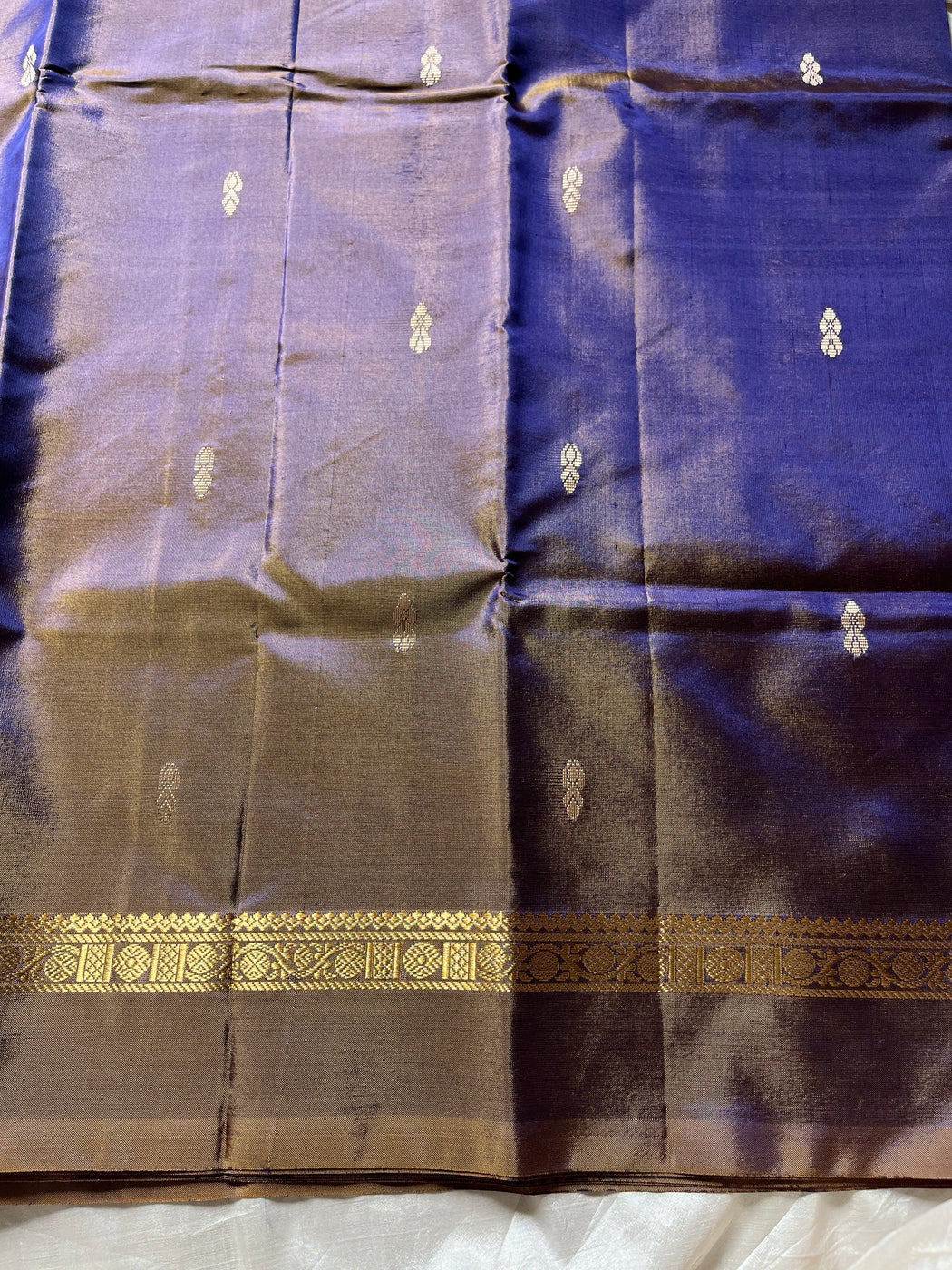 Vegan Silks | Chinnalampattu Saree – Amethyst Mist