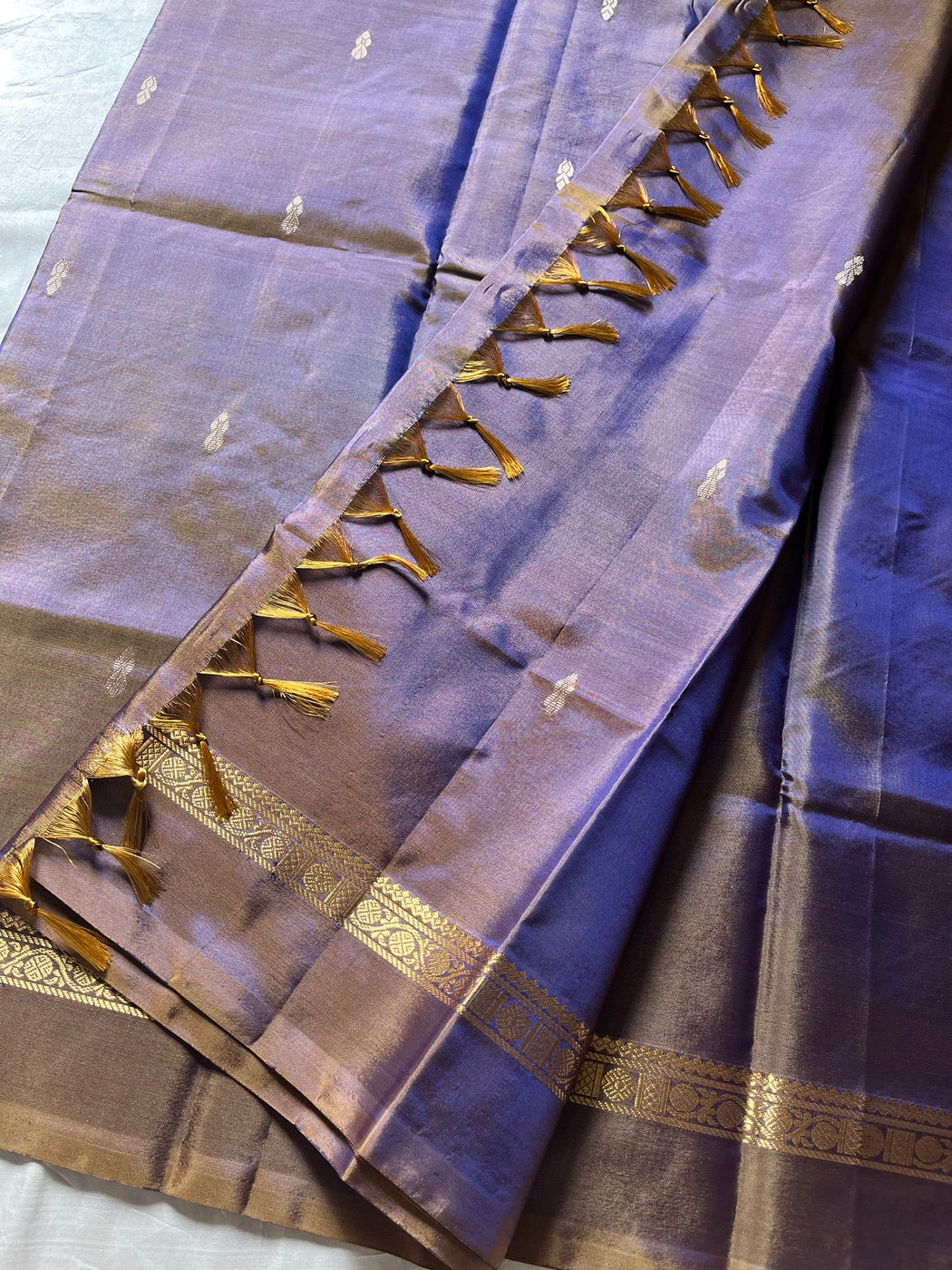 Vegan Silks | Chinnalampattu Saree – Amethyst Mist