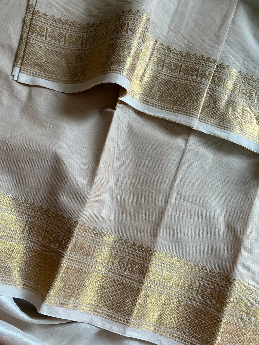 Subtle Weaves | Beige Kanchi Cotton Saree