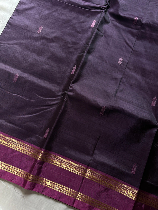 Vegan Silks | Chinnalampattu Saree – Deep Aubergine