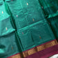 Vegan Silks | Chinnalampattu Saree – Green & Pink