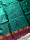 Vegan Silks | Chinnalampattu Saree – Green & Pink