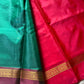 Vegan Silks | Chinnalampattu Saree – Green & Pink