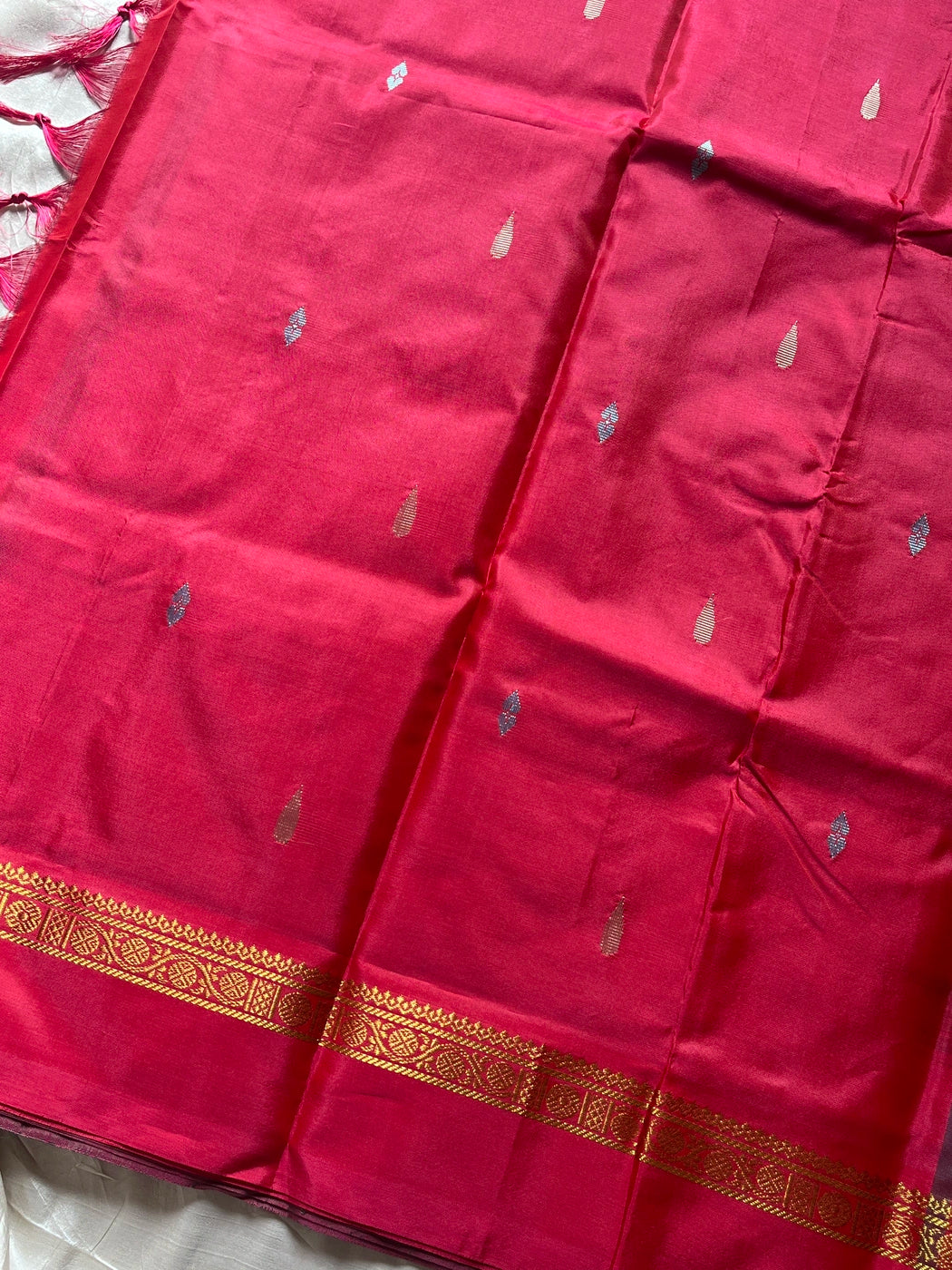Vegan Silks | Chinnalampattu Saree – Green & Pink