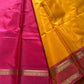 Vegan Silks | Chinnalampattu Saree – Mango Yellow & Pink