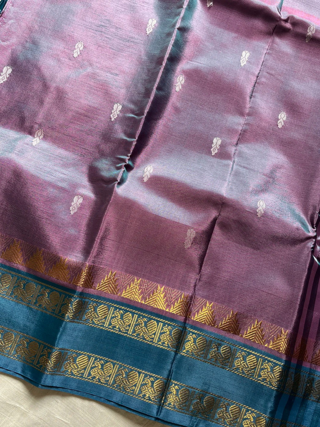 Vegan Silks | Chinnalampattu Saree – Lilac Mist