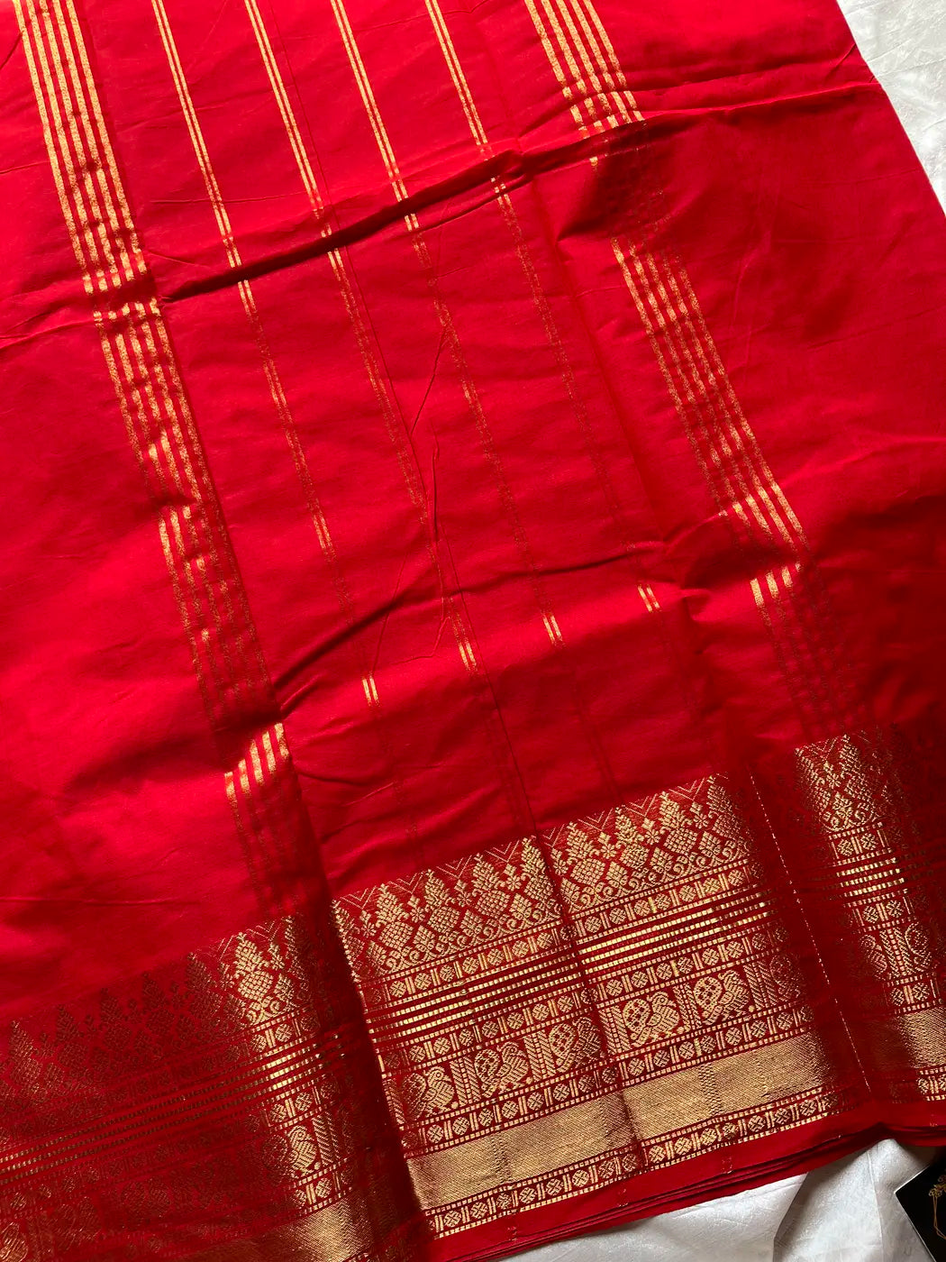 Subtle Weaves | Red Kanchi Cotton Saree