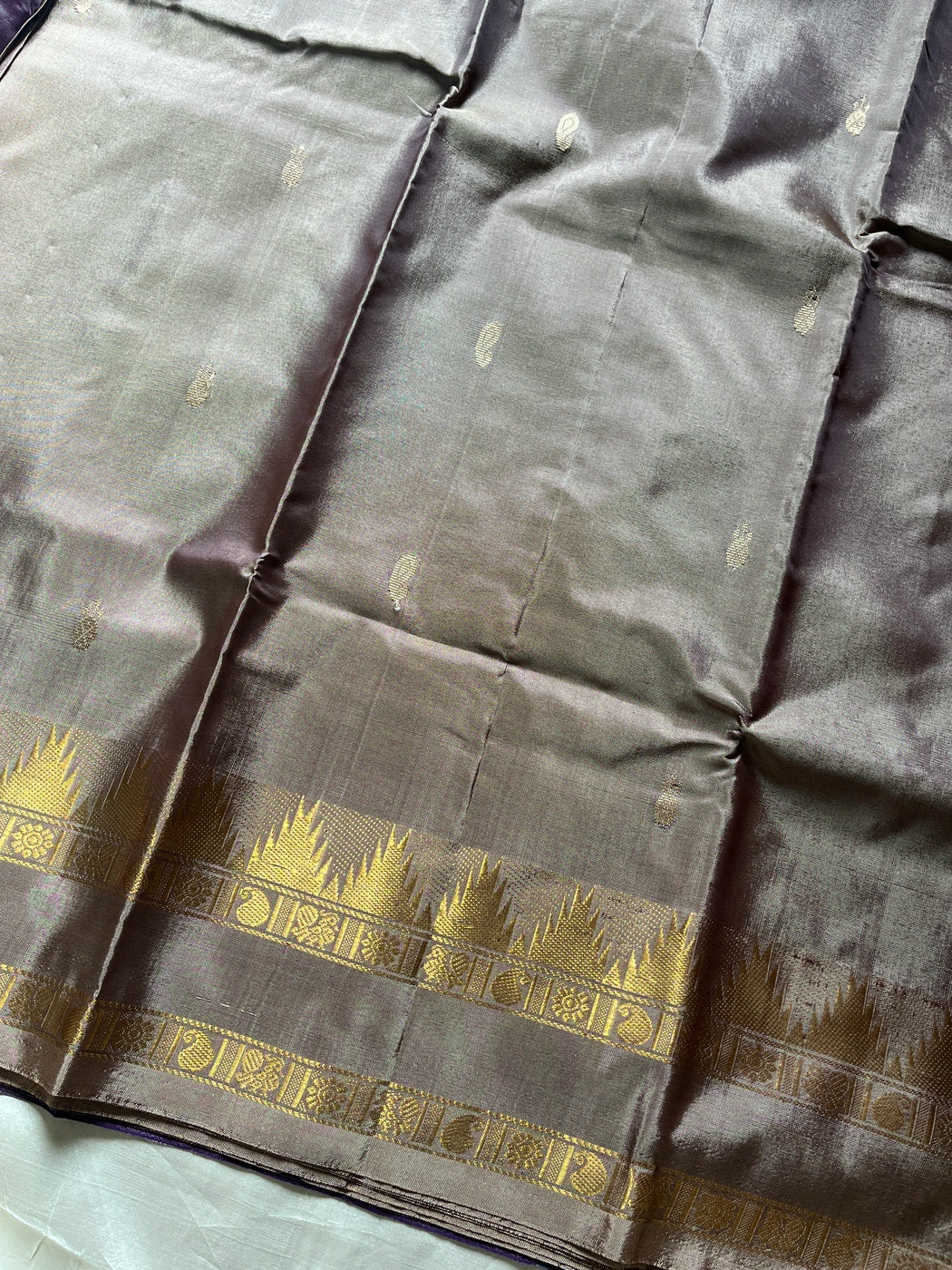Vegan Silks | Chinnalampattu Saree – Taupe