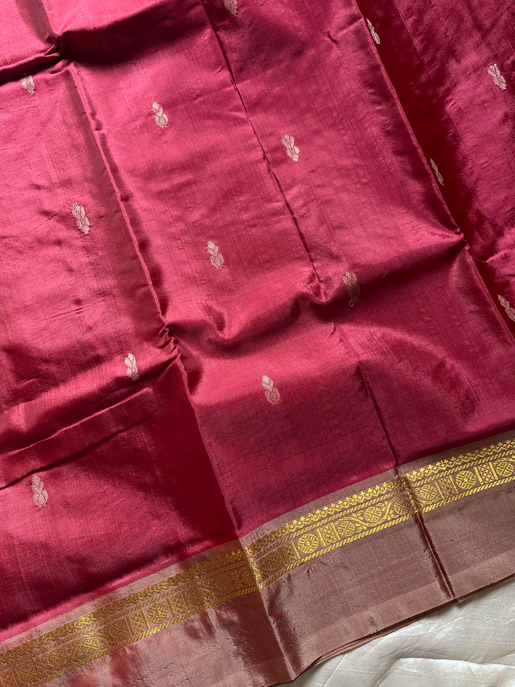 Vegan Silks | Chinnalampattu Saree – Berry Red