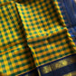 Paalum Pazhamum Kattam – Yellow Blue Checks Kanchi Silkcotton