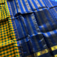 Paalum Pazhamum Kattam – Yellow Blue Checks Kanchi Silkcotton