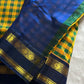 Paalum Pazhamum Kattam – Yellow Blue Checks Kanchi Silkcotton