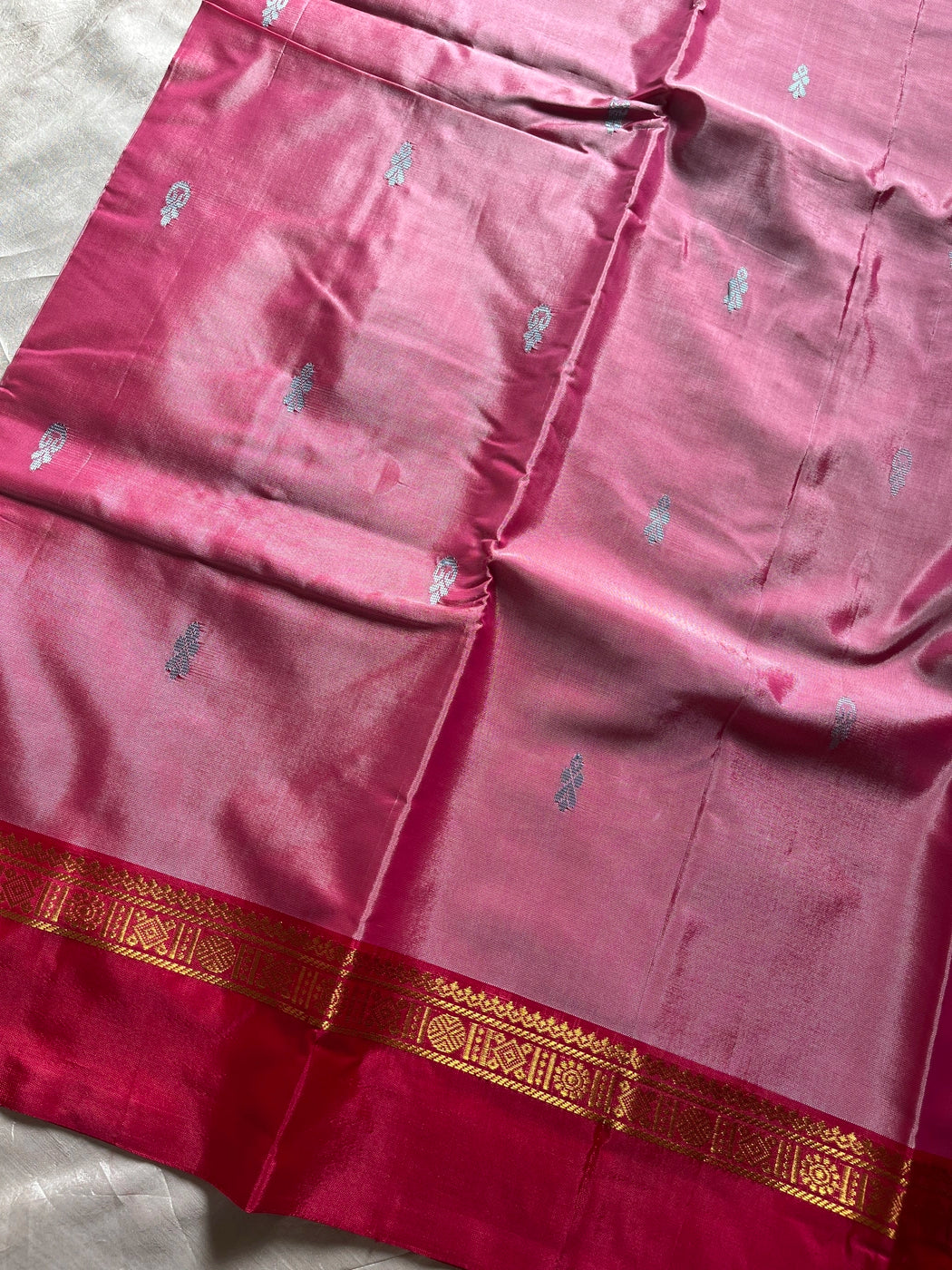Vegan Silks | Chinnalampattu Saree – Blush Rose
