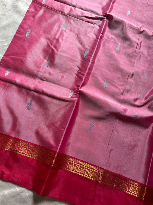 Vegan Silks | Chinnalampattu Saree – Blush Rose