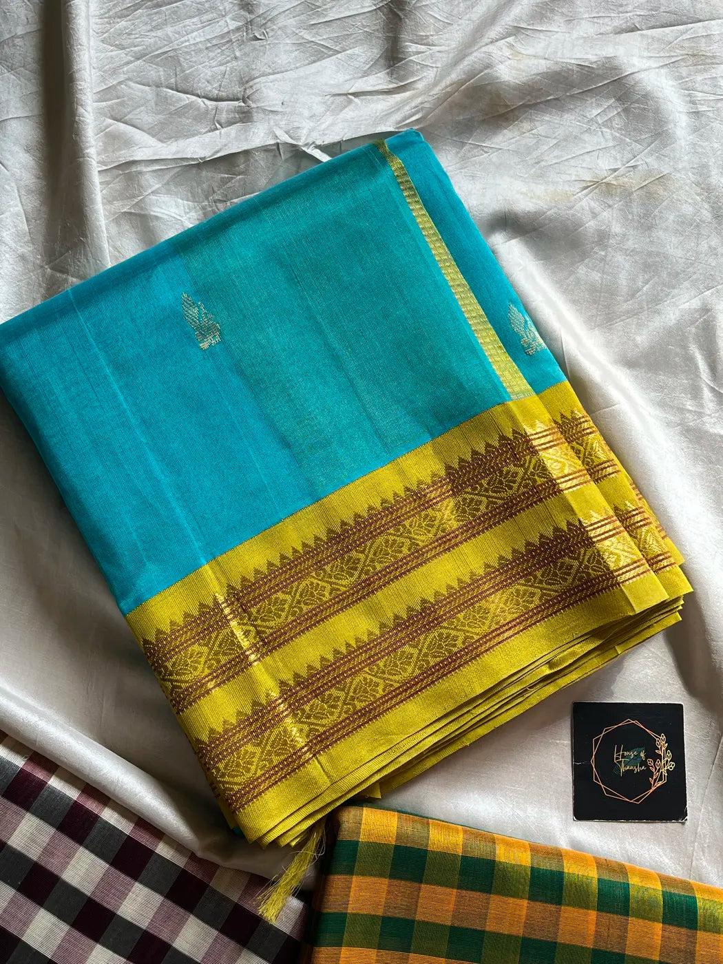 Kanchivaram Korvai Silk Cotton Saree - Sky Blue