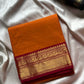 Subtle Weaves | Yellowish Orange Kanchi Cotton Saree