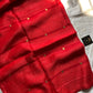 Red pure handloom Matka silk saree with gini weave and muslin pallu – House of Thansha